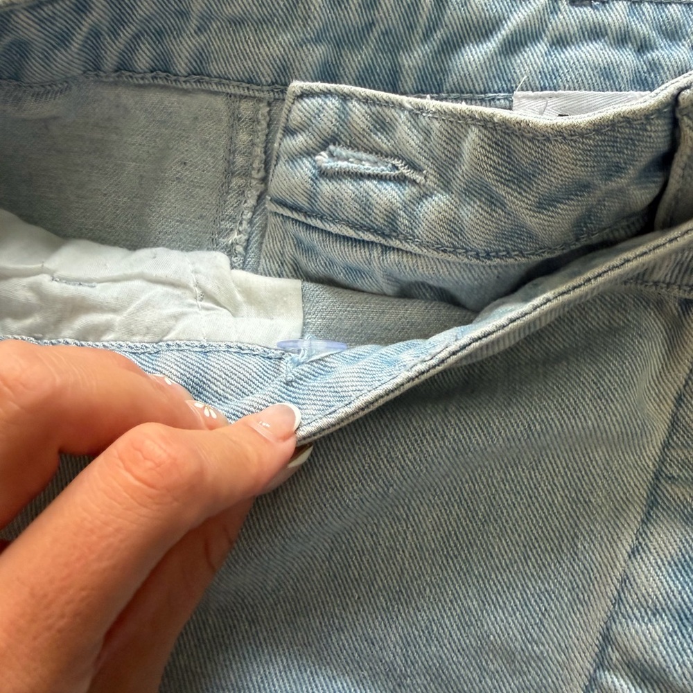 Le Lis Light Blue Distressed Denim Skort - Picture 5 of 6